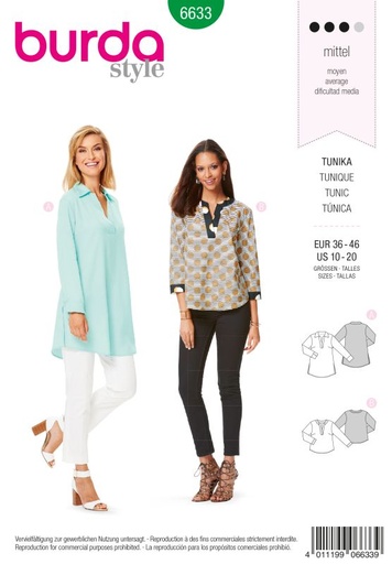 Schnittmuster Tunika Burda 6633