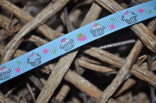 Ripsband *cupcakes* hellblau schmal