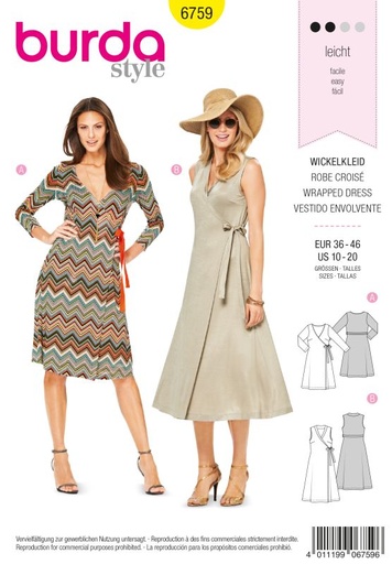 Schnittmuster Wickelkleid Burda 6759