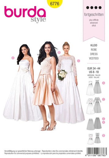Schnittmuster Brautkleid Burda 6776