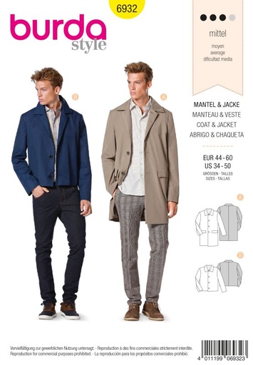 Schnittmuster Mantel & Jacke Burda 6932