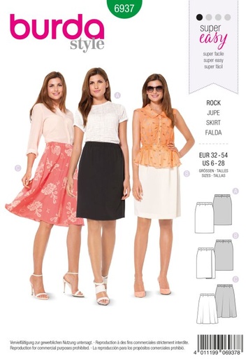 Schnittmuster Rock Burda 6937