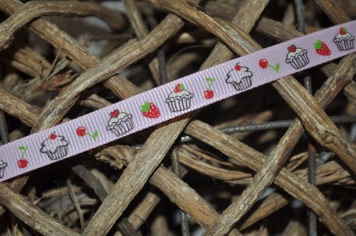 Ripsband *cupcakes* rosa schmal