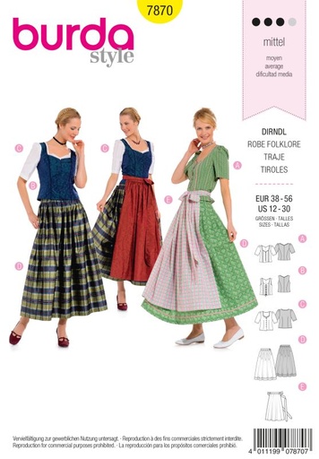 Schnittmuster Dirndl Burda 7870