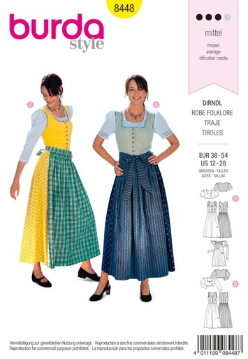 Schnittmuster Dirndl Burda 8448