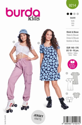 Schnittmuster kleid & Shirt Burda 9214