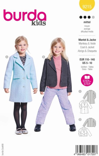 Schnittmuster Jacke & Mantel Burda 9215