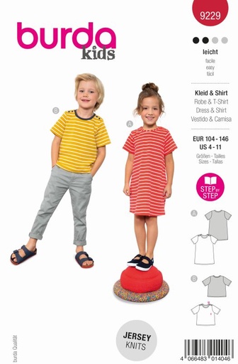 Schnittmuster Kleid & Shirt Burda 9229