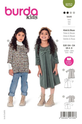 Schnittmuster Kleid  & Bluse Burda 9252