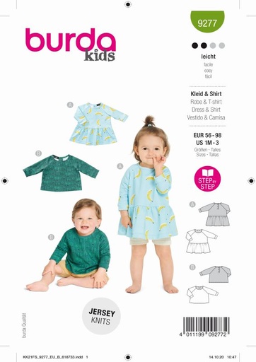 Schnittmuster Kleid, Shirt Burda 9277