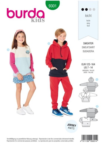 Schnittmuster Hoodie Burda 9301