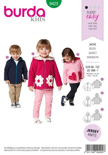 Schnittmuster Jacke Burda 9425