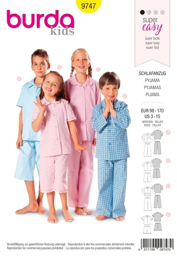 Schnittmuster Schlafanzug Burda 9747
