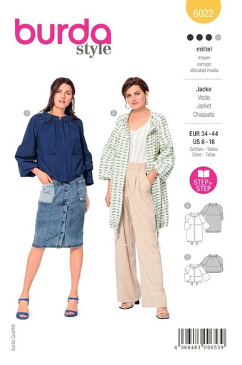 Schnittmuster Jacke Burda 6022