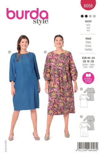 Schnittmuster Kleid Burda 6058