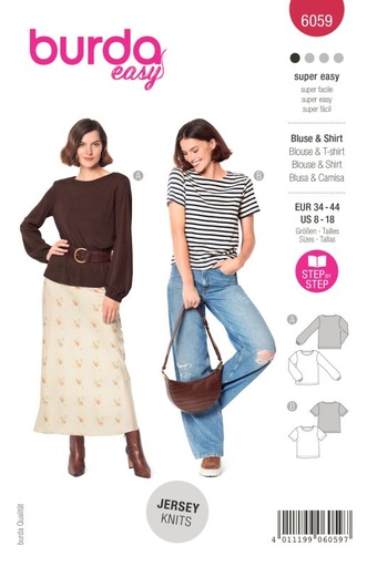 Schnittmuster Shirt, Bluse Burda 6059