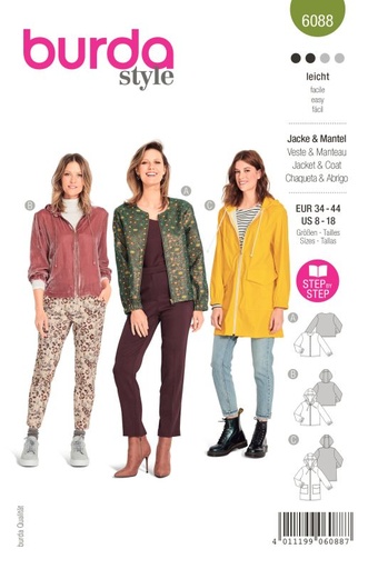 Schnittmuster Jacken, Mantel Burda 6088