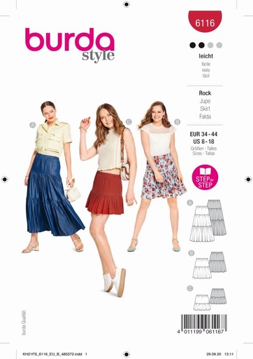 Schnittmuster Rock Burda 6116