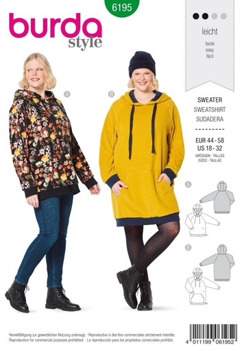 Schnittmuster Sweater Burda 6195