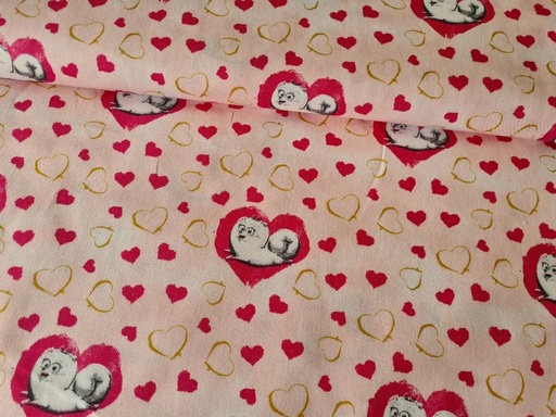 Baumwolle Hund in Herz Rosa