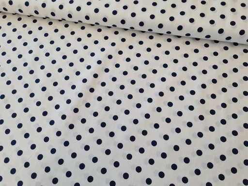 Baumwolle Big Dots by Poppy Weiß/Dunkelblau