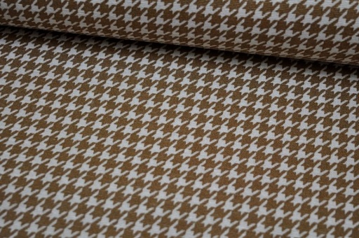 Dekostoff Hahnentritt Braun