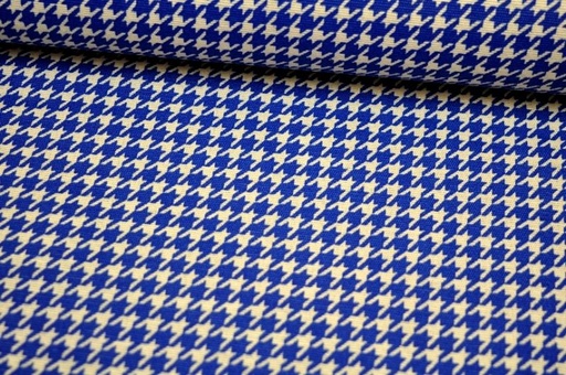 Dekostoff Hahnentritt Blau