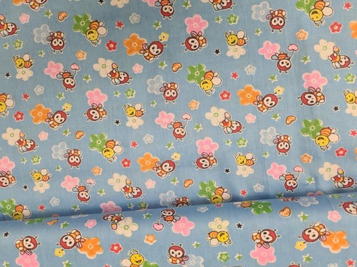 Baumwolle Love Bienchen Blau