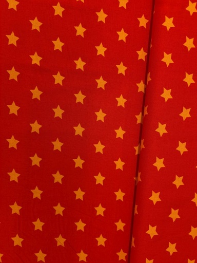 Baumwolle Sterne Rot/Orange