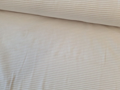 Jersey 2mm Streifen weiß/beige