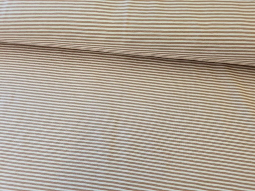 Jersey 2mm Streifen weiß/hellbraun