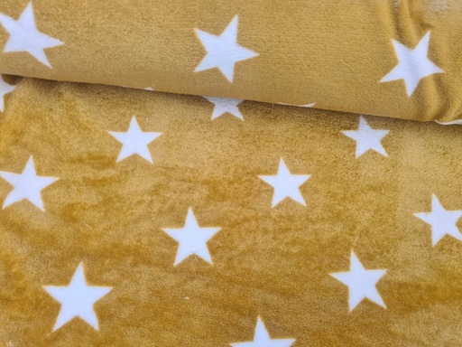 Mikrofleece Sterne Senfgelb