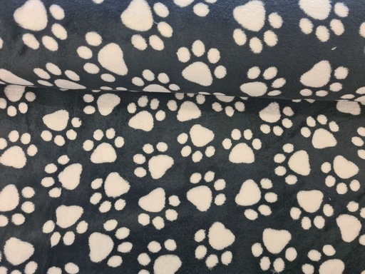 Mikrofleece Pfoten/Tatzen Schwarz/Weiß