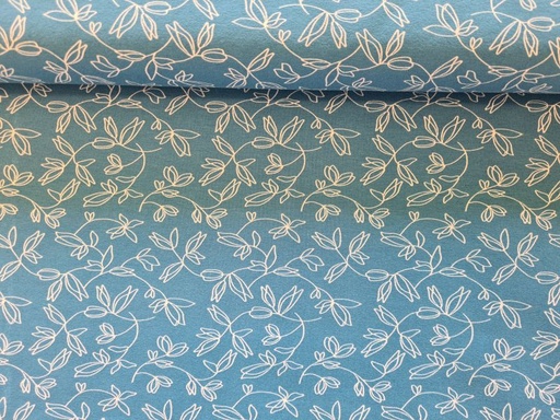 Jersey mit floralem Line-Art-Muster Aqua