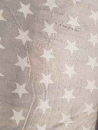 Mikrofleece Sterne hellgrau/weiß