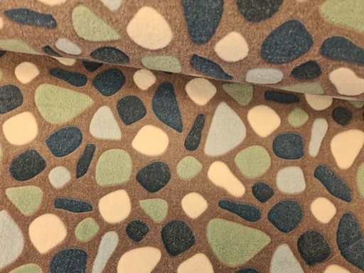 Mikrofleece Kieselsteine Muster Mauve