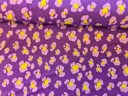 Viscose Jersey abstrakte Blumen Lila