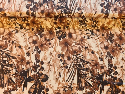 Viscose Jersey Blumenzweig braun