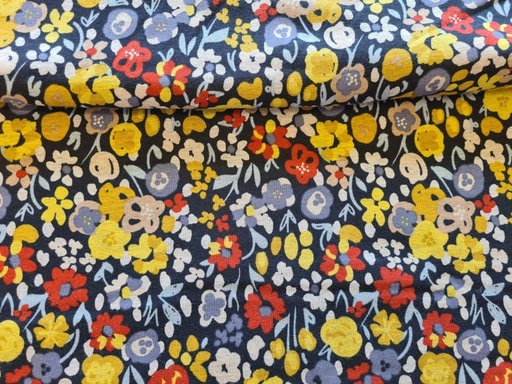 Alpensweat Blumen Dunkelblau