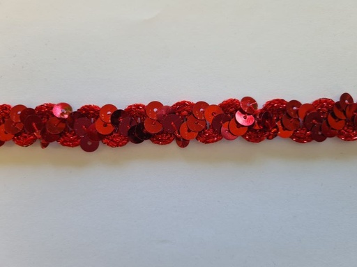 Paillettenband auf Zackenlitze 16mm Rot