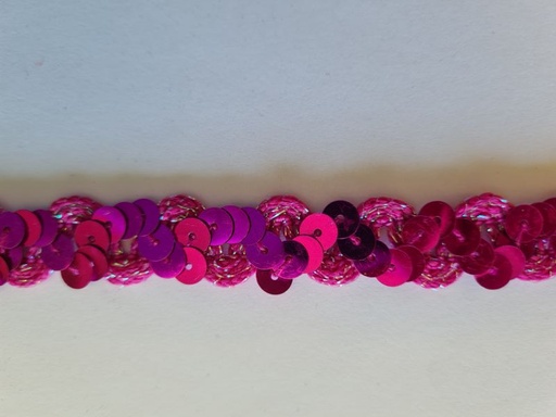 Paillettenband auf Zackenlitze 16mm Beere