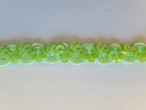 Paillettenband auf Zackenlitze 16mm Hellgrün