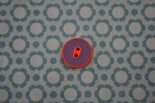 Knopf 2-farbig lila/orange 18mm