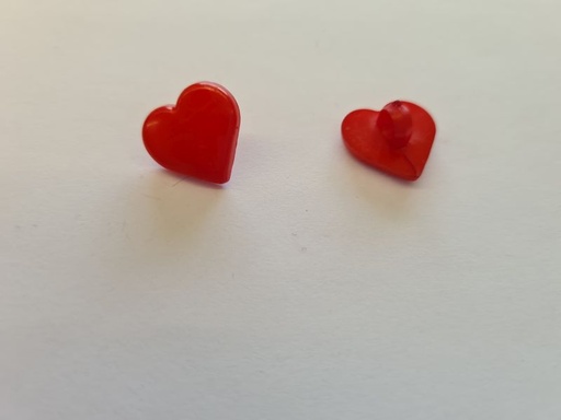 Knopf Herz mit Öse 1,5cm Rot 6