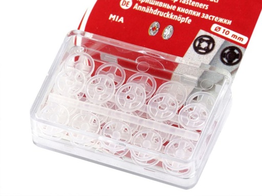 Drückknöpfe Transparent 10mm 20stk