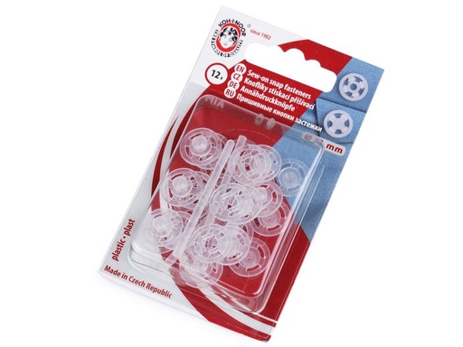 Drückknöpfe Transparent 13mm 12stk
