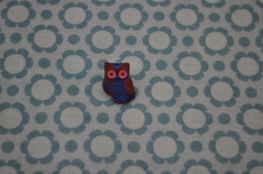 Knopf HouHou Eule Weinrot