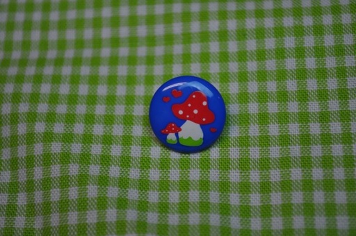 Knopf Tante Ema Pilze Royalblau