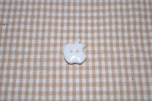 Knopf Bitten Apple klein weiß 1,7cm