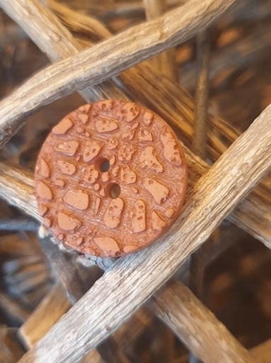 Polyesterknopf Steinoptik rost 23mm